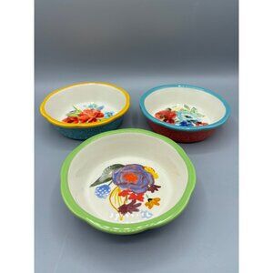 Pioneer Woman Set Of 3 Mini Pie Plates Ceramic Bowls